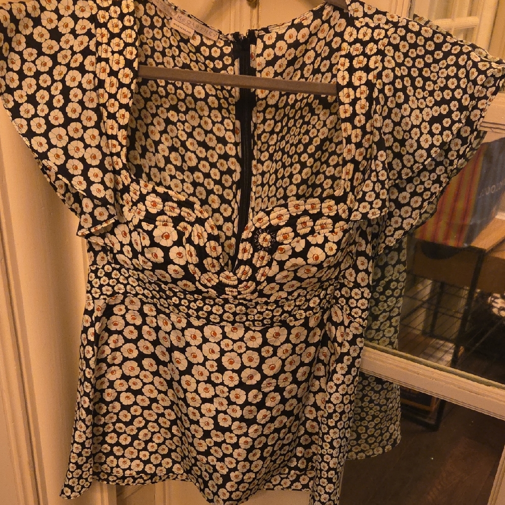 Stella McCartney Navy and White Floral Blouse